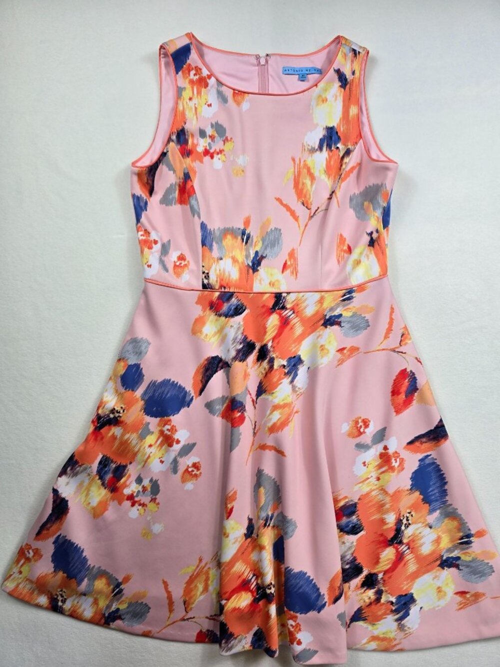 Antonio Melani Floral Sleeveless Fit & Flare Dress Pink Multicolor Size 10